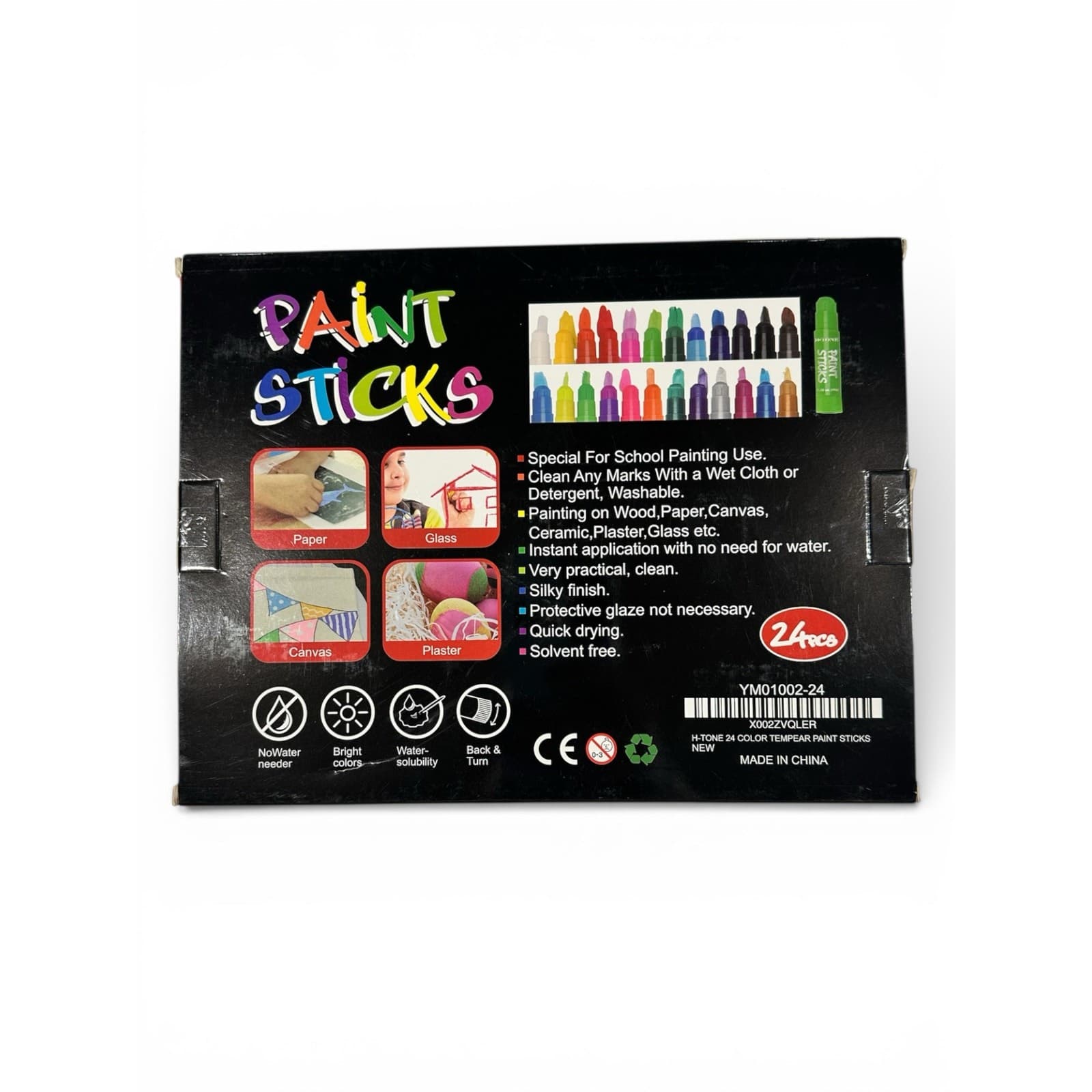H-TONE 24 Colors Tempera Paint Sticks Washable Twistable Crayons Art New - Thumbnail 3