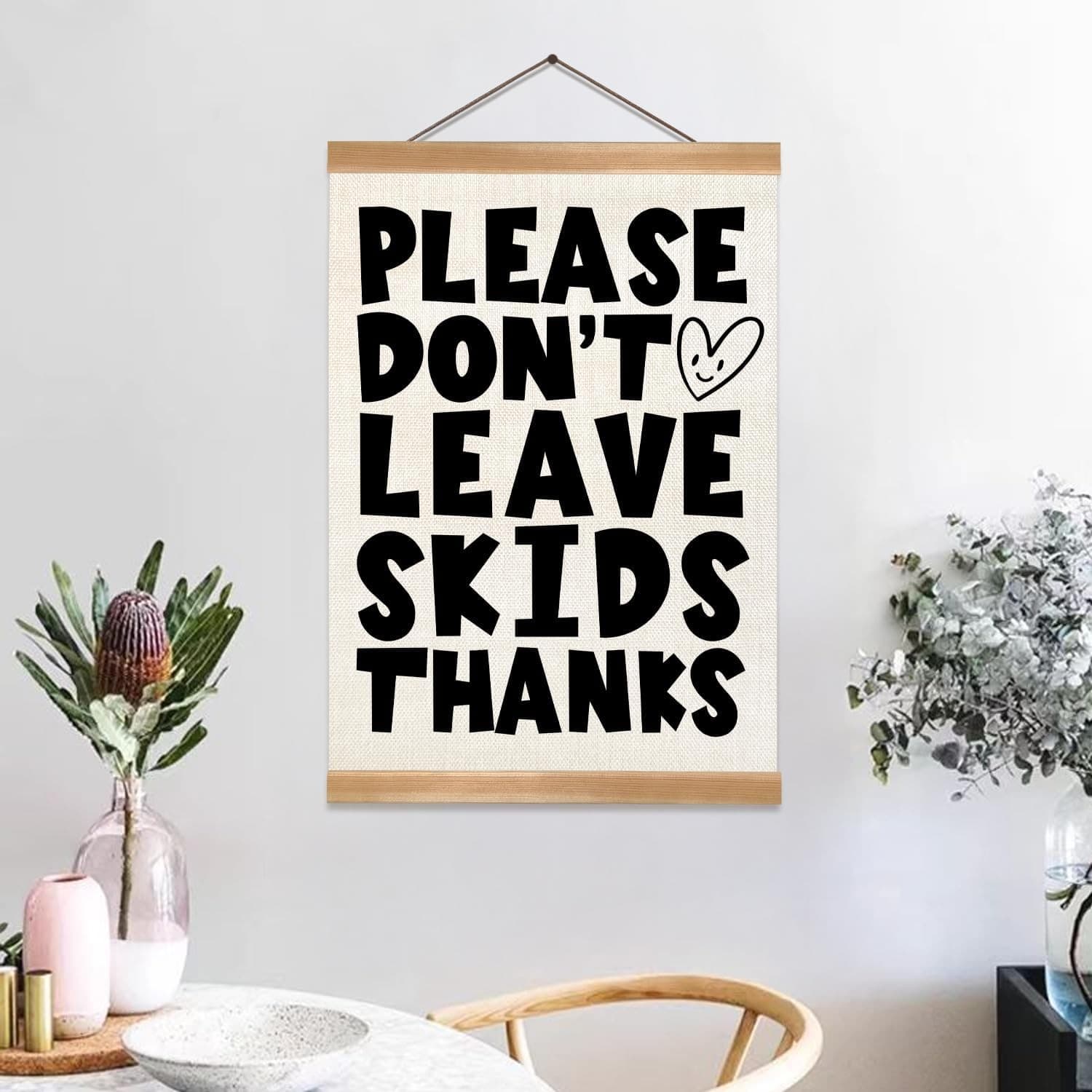 Funny Bathroom Wall Decor Sign Please Don’t Leave Skids Farmhouse Canvas - Thumbnail 5
