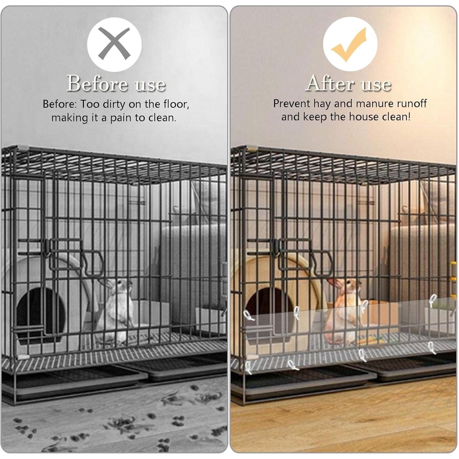 12PCS Rabbit Guinea Pig Cage Liner Urine Guard Splash Protector Pet Cage Panels - Thumbnail 7