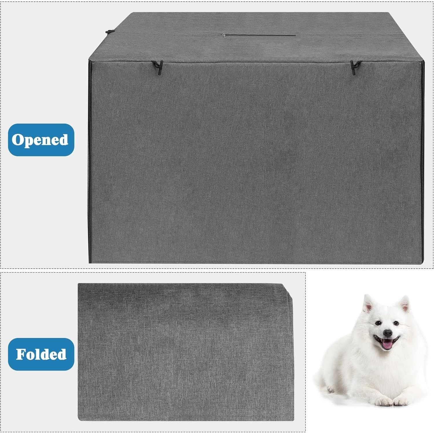 Deblue 30” Dog Crate Cover – Heavy-Duty Waterproof Pet Kennel Cover for (Gray) - Thumbnail 6