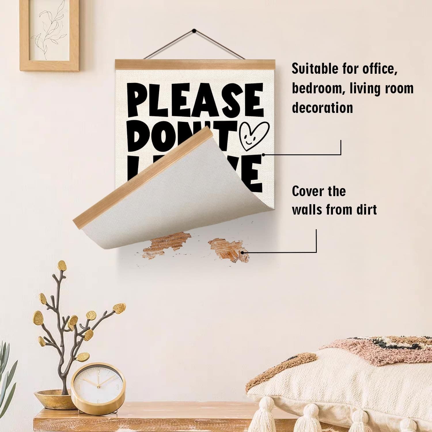 Funny Bathroom Wall Decor Sign Please Don’t Leave Skids Farmhouse Canvas - Thumbnail 3