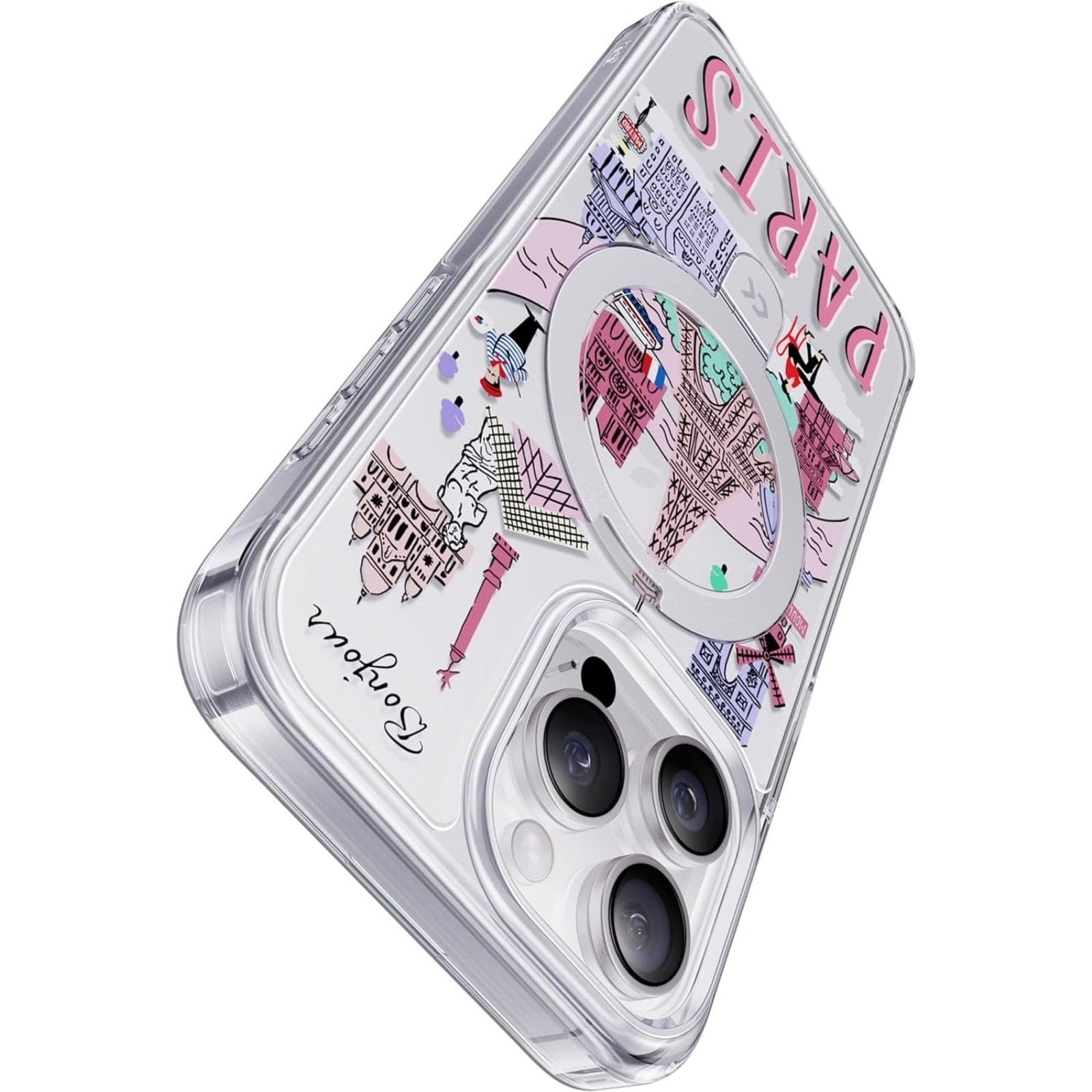 iPhone 14 Pro Max Case Magnetic Stand MagSafe Shockproof Paris - Thumbnail 5
