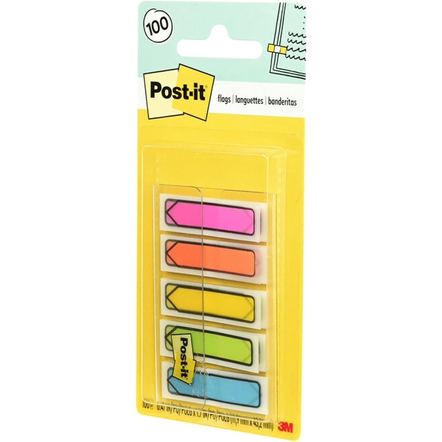 Post-it Flags 684-ARR2 200 Count Bright Colors Sticky Tabs Pack of 2 3M - Thumbnail 2