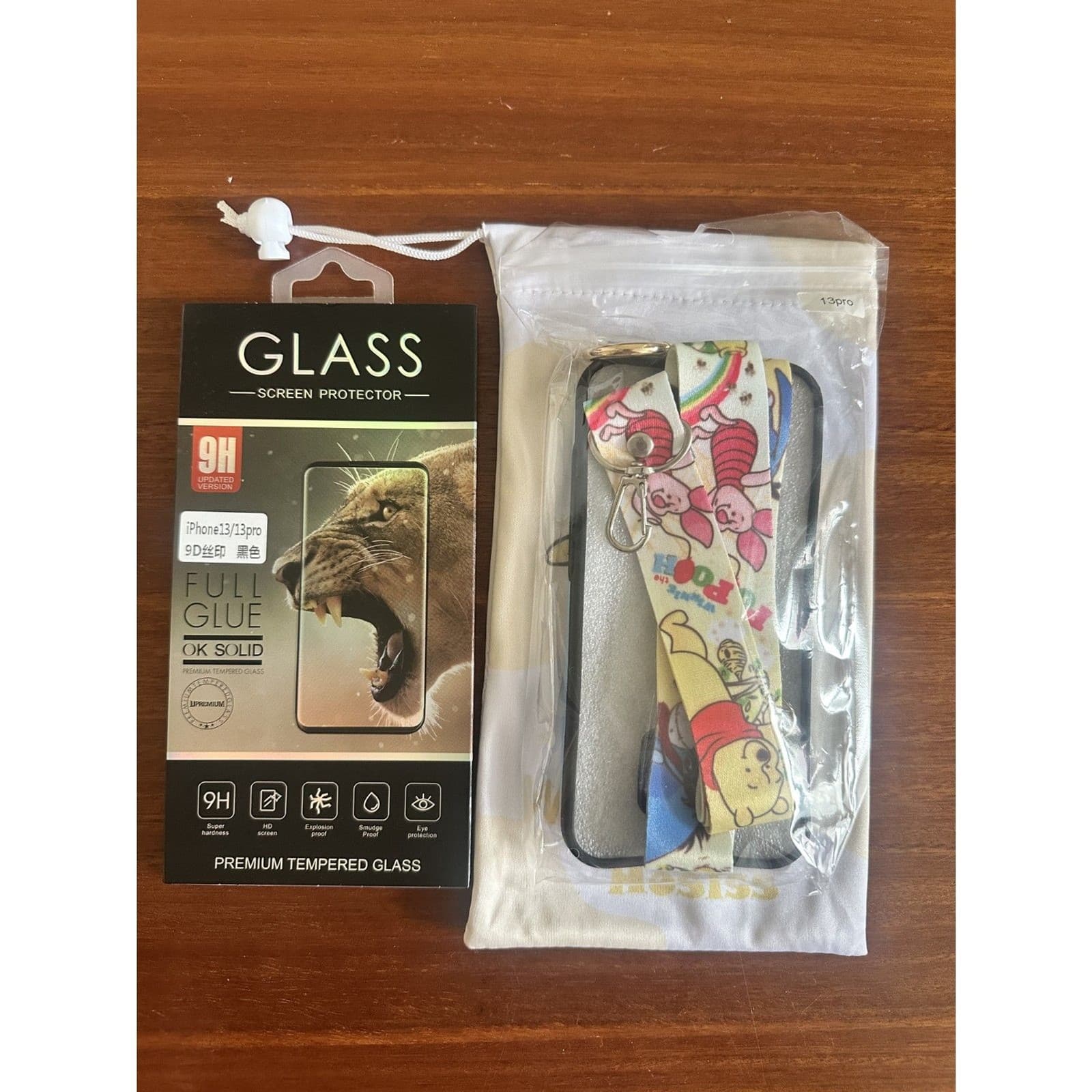 iPhone 13 Pro Winnie the Pooh Case Strap Lanyard Screen Protector Cute - Thumbnail 8