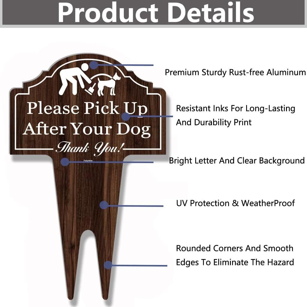 Please Pick Up After Your Dog Yard Sign Double Sided Aluminum Outdoor 14x10 - Thumbnail 2
