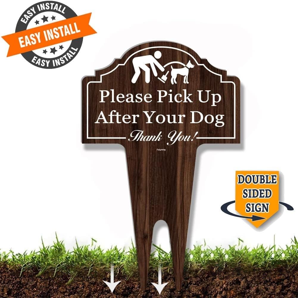 Please Pick Up After Your Dog Yard Sign Double Sided Aluminum Outdoor 14x10 - Thumbnail 4