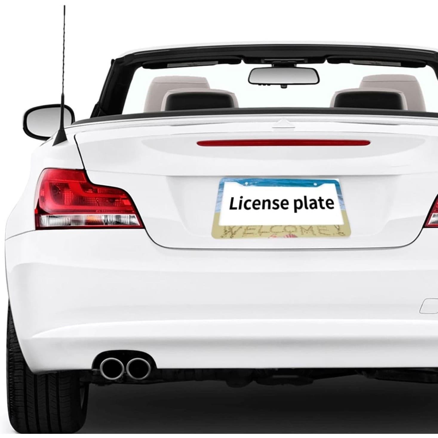 Welcome Beach License Plate Frame Tropical Ocean Car Tag Cover 2 Hole - Thumbnail 6