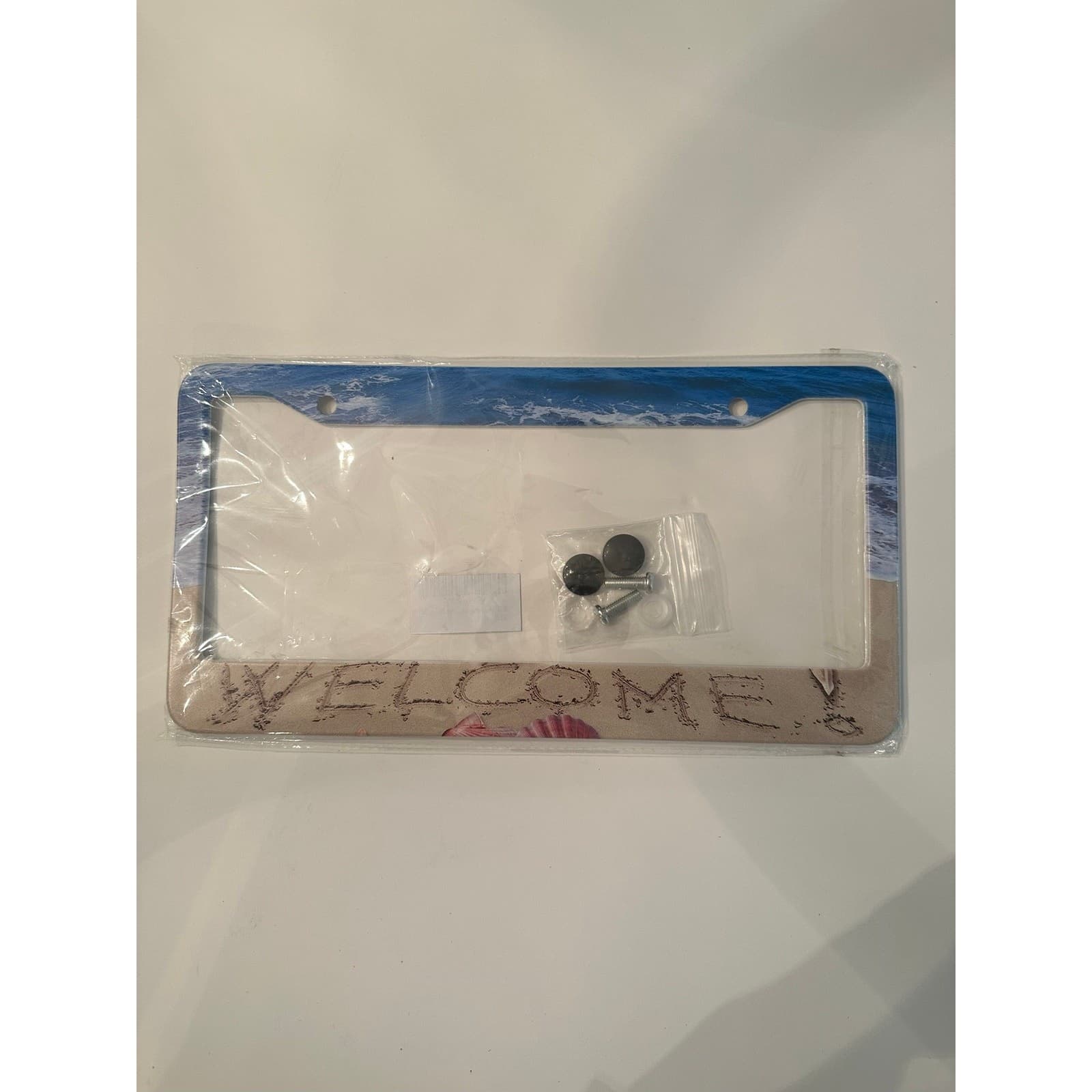 Welcome Beach License Plate Frame Tropical Ocean Car Tag Cover 2 Hole - Thumbnail 7