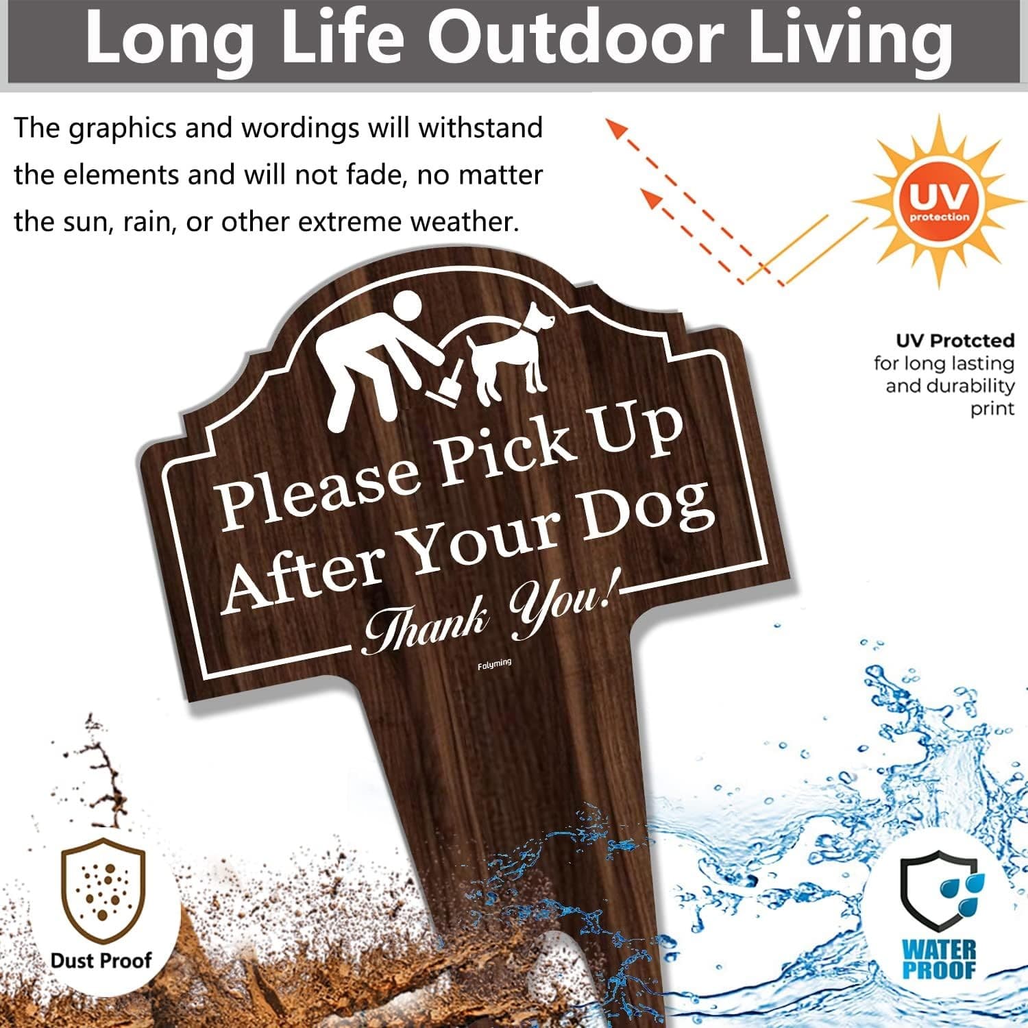 Please Pick Up After Your Dog Yard Sign Double Sided Aluminum Outdoor 14x10 - Thumbnail 3