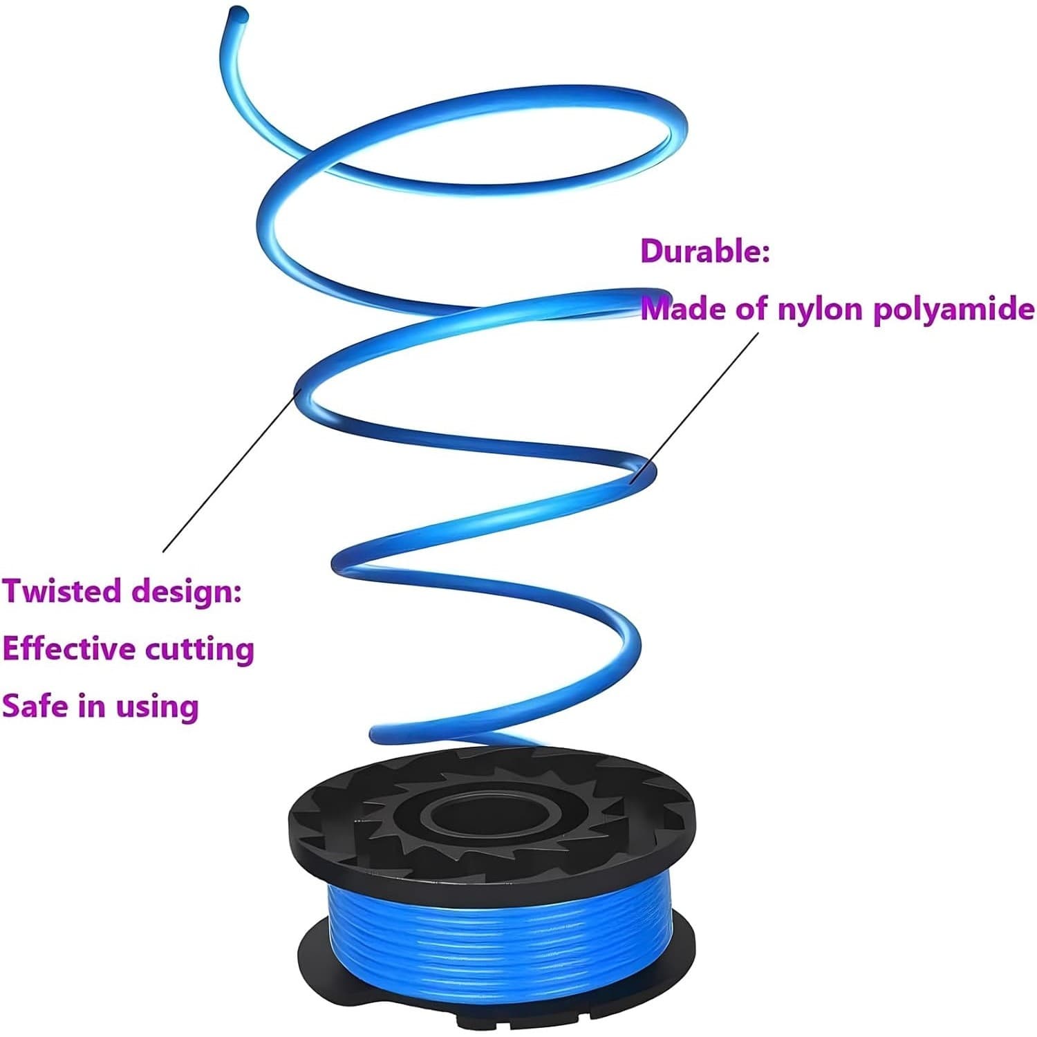 0.065" 16ft Auto Feed Trimmer Spool 29092 for Greenworks 24V 40V 8 String+2 Caps - Thumbnail 4