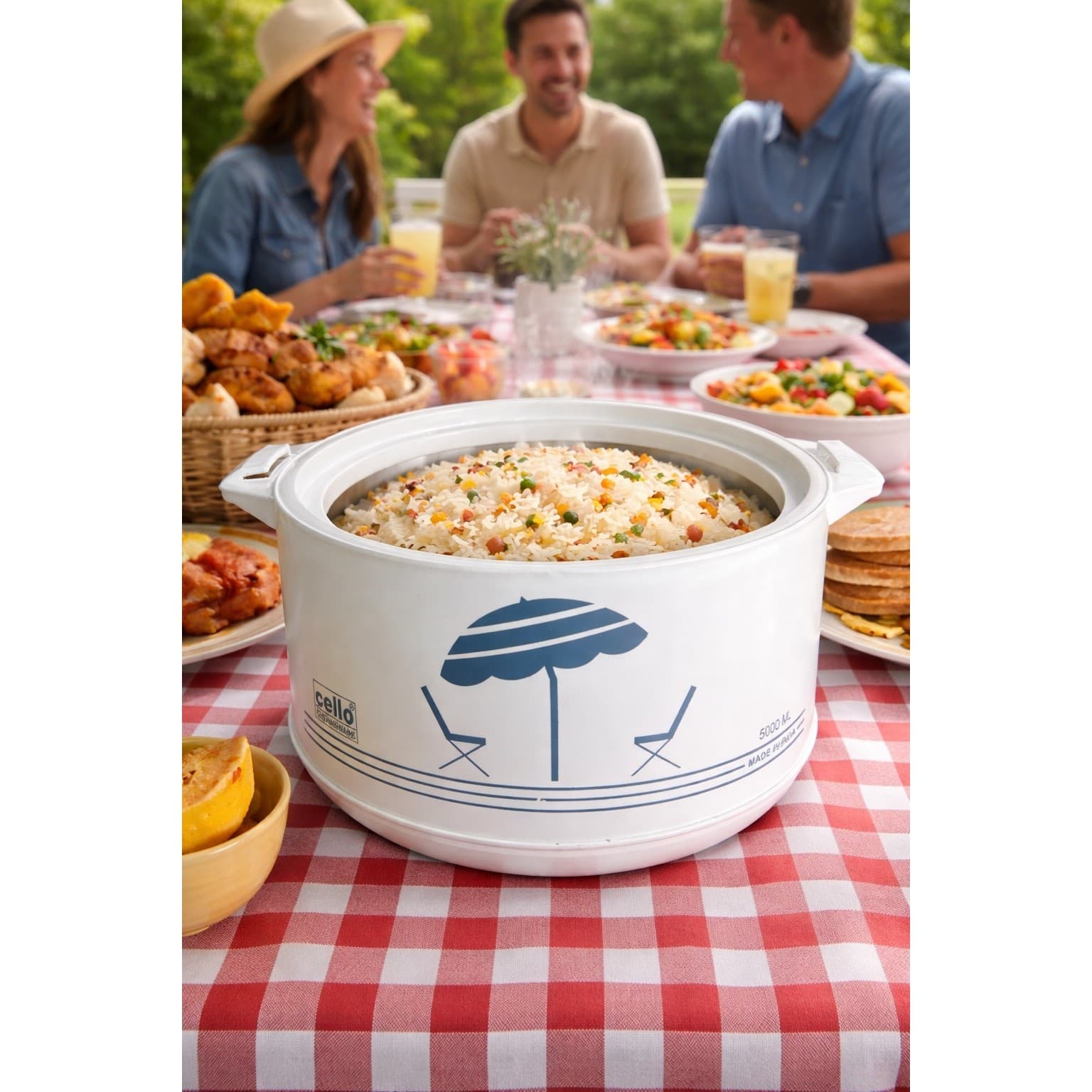Cello 5L Insulated Hot Pot Food Warmer Stainless Steel Casserole 5000ml - Thumbnail 2