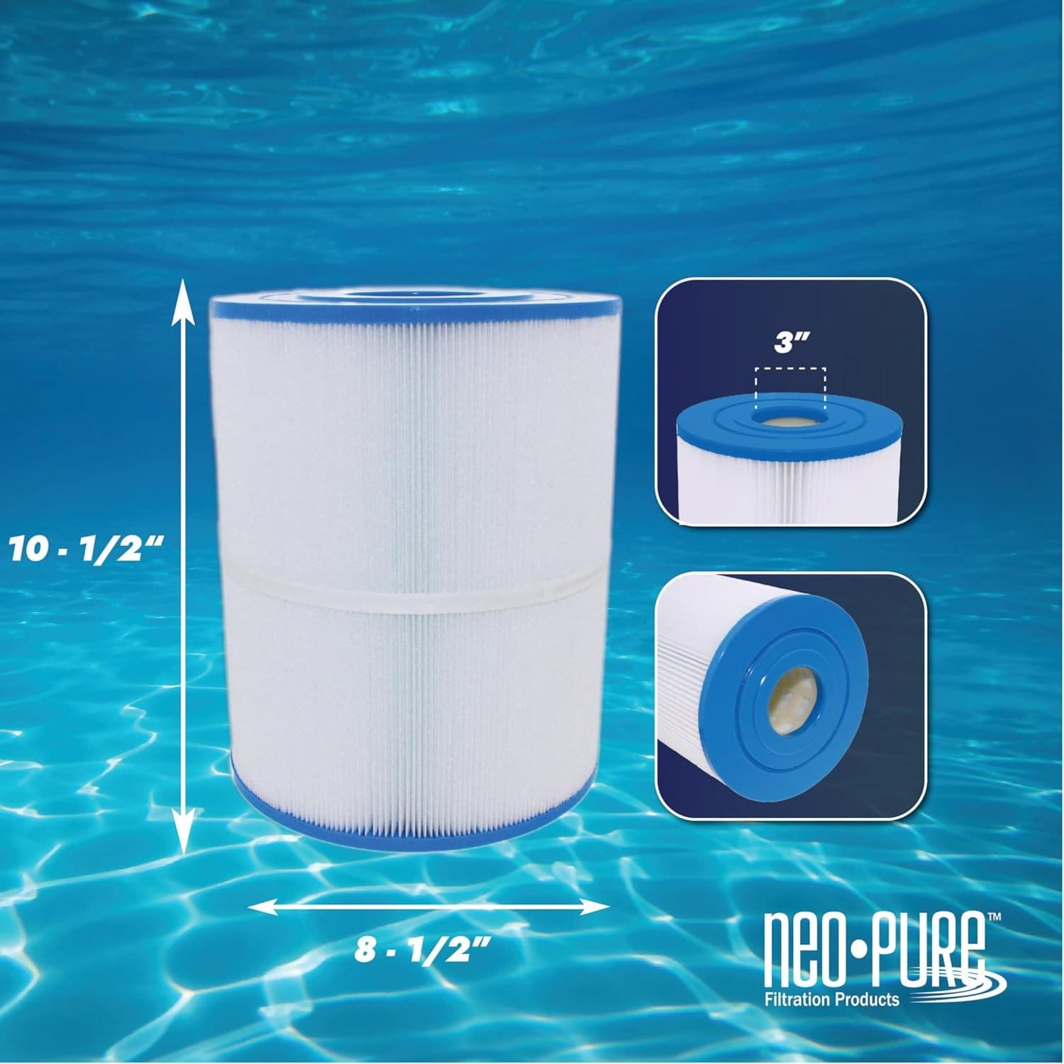 Neo-Pure PS-8H65-AA Pool Spa Filter 8.5x10.5 FC-3960 PWK65 C-8465 - Thumbnail 5