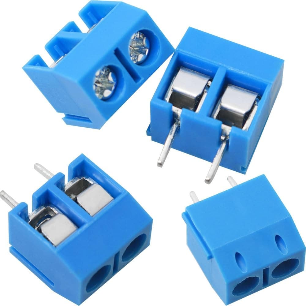 40PCS 2 Pin 5mm Screw Terminal Block Connector PCB Mount 10A 300V Blue - Thumbnail 3