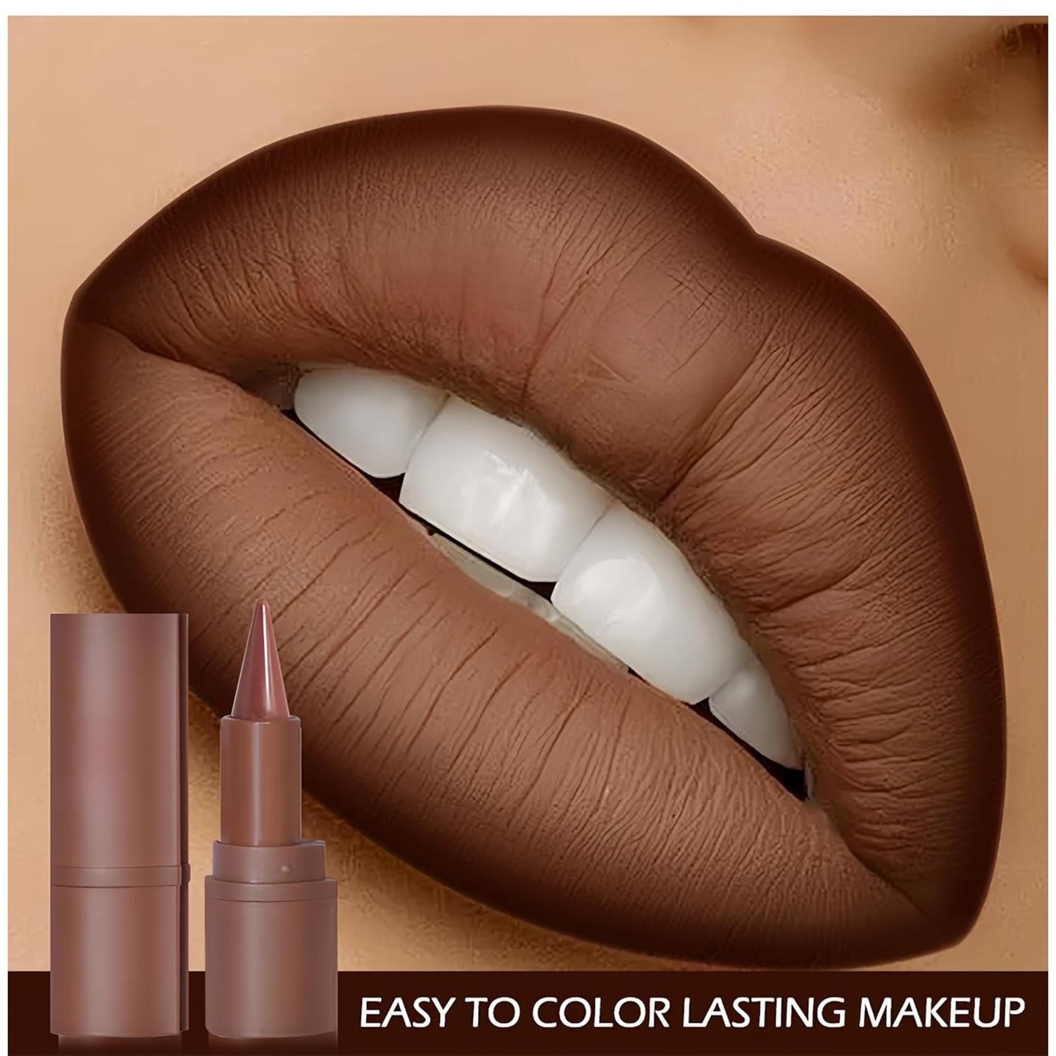 Valley Net 2 in 1 Creamy Lip Liner Lipstick 03 Caramel Brulee Matte Nude - Thumbnail 6