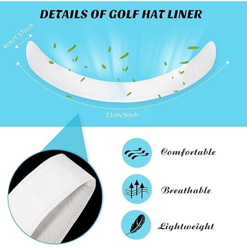 80 Pcs Hat Sweat Liner Pads Disposable Absorbent No Sweat Protector Strips - Thumbnail 7