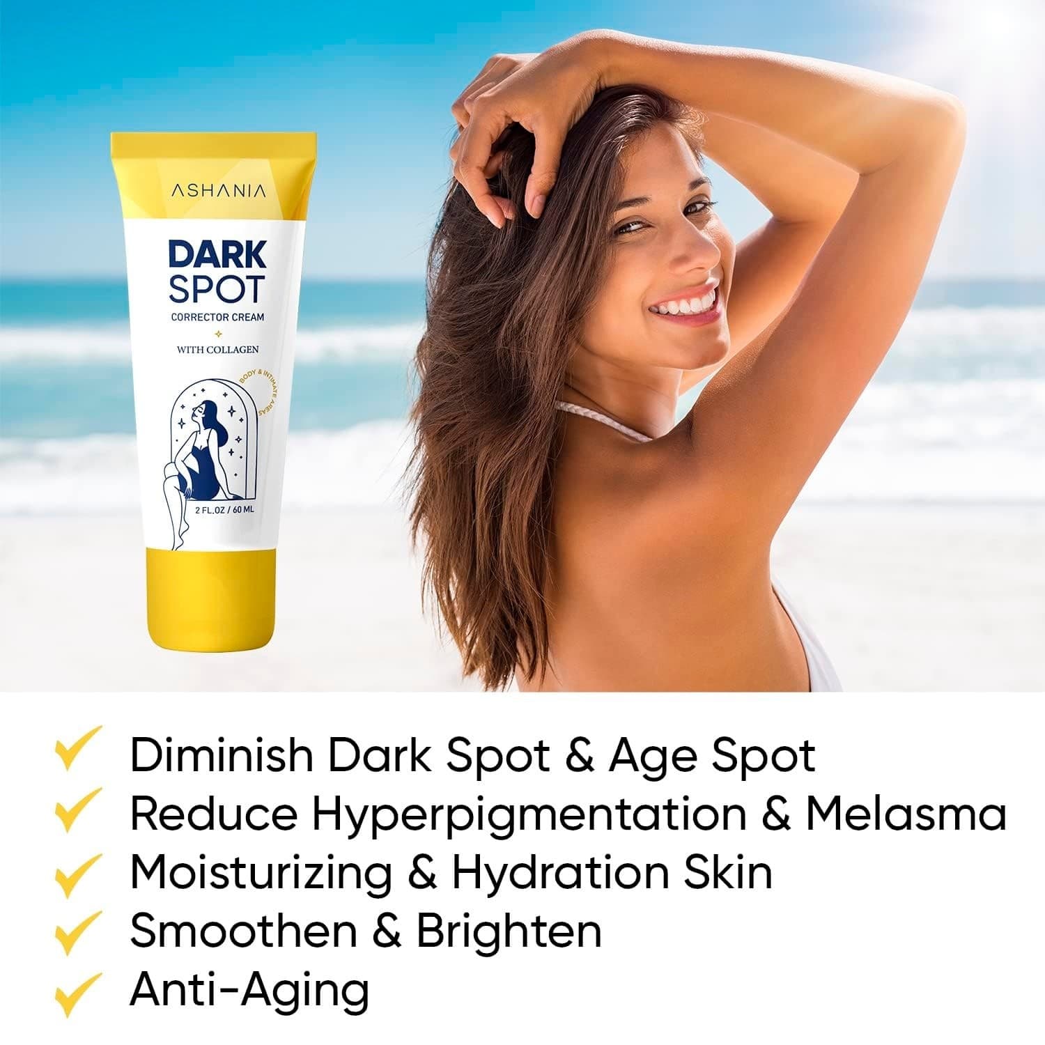 Dark Spot Corrector Cream Face & Body with Collagen 2oz - Thumbnail 3