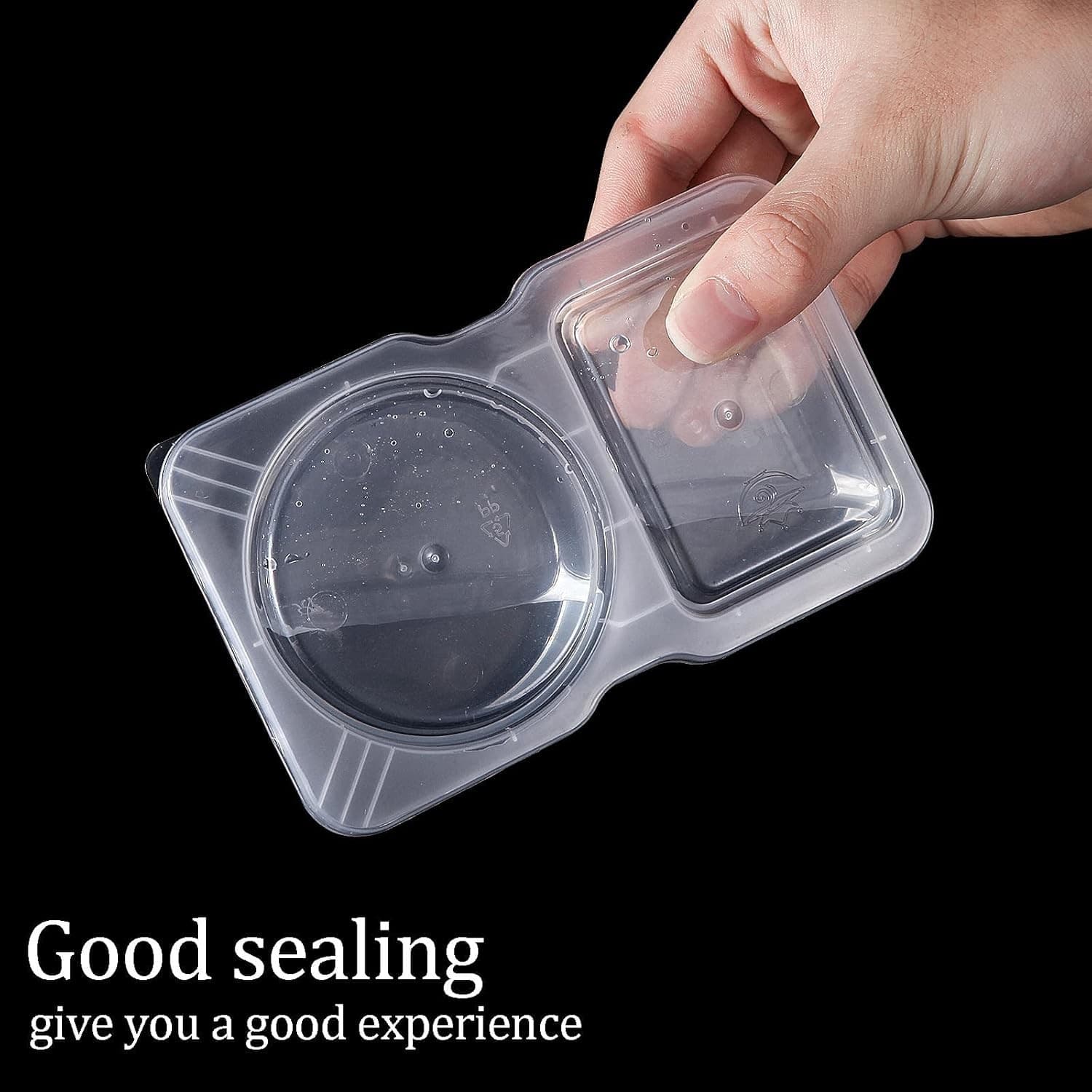 20 Pack Disposable Snack Containers with Lids, Double Compartment Sauce Cups - Thumbnail 2