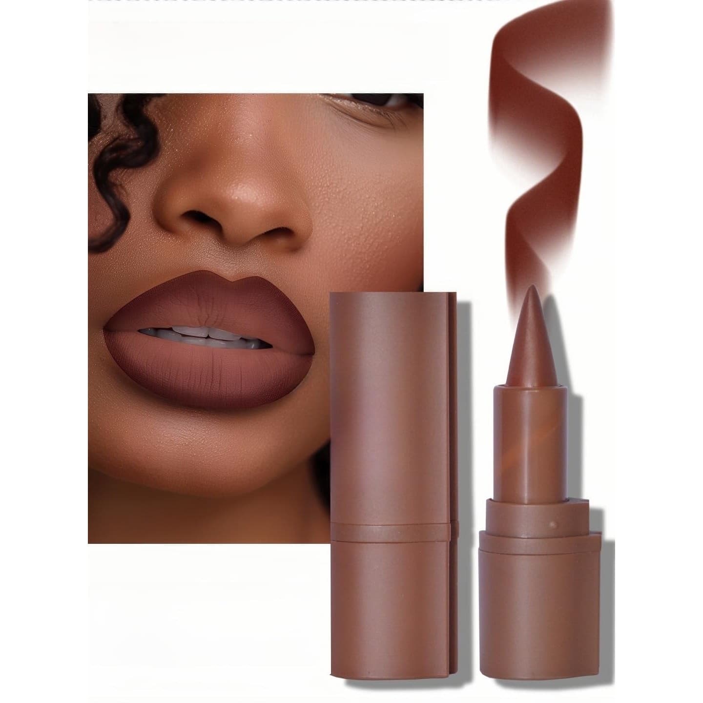 Valley Net 2 in 1 Creamy Lip Liner Lipstick 03 Caramel Brulee Matte Nude - Thumbnail 2