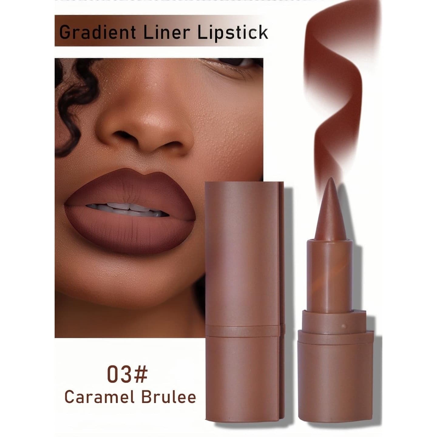 Valley Net 2 in 1 Creamy Lip Liner Lipstick 03 Caramel Brulee Matte Nude - Thumbnail 3