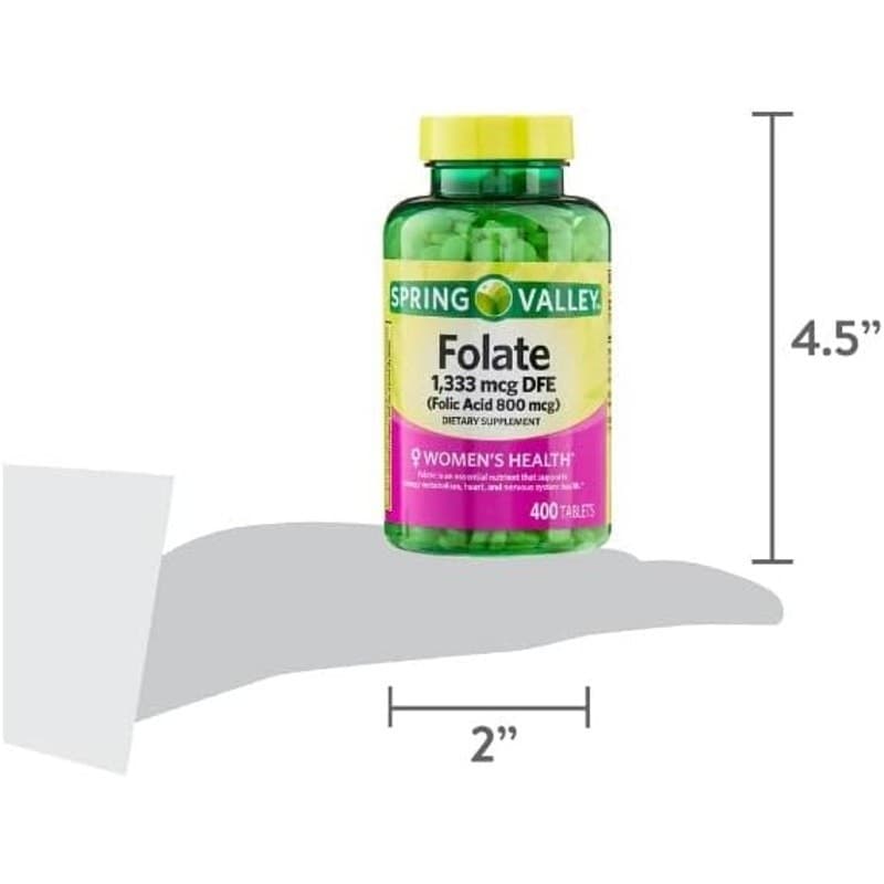 Folate 1333 mcg DFE Folic Acid 800 mcg Women’s Health 400 Tabs - Thumbnail 3
