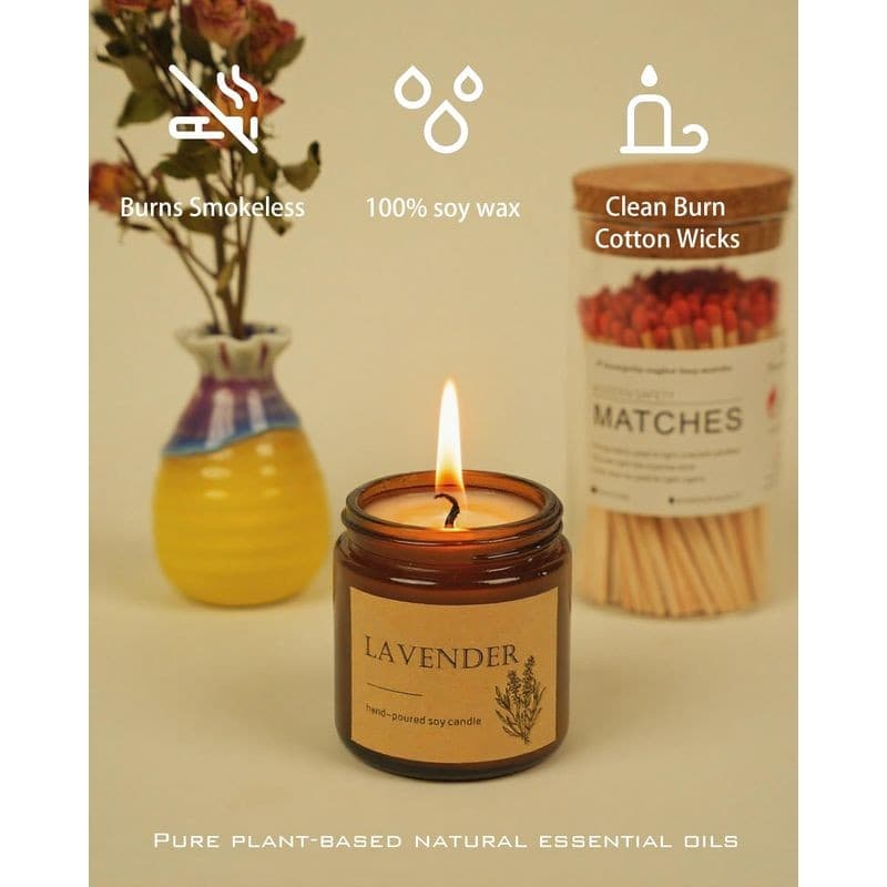 4 Pack Winter Fall Scented Candles Set Stress Relief Holiday Gift 4 oz - Thumbnail 7