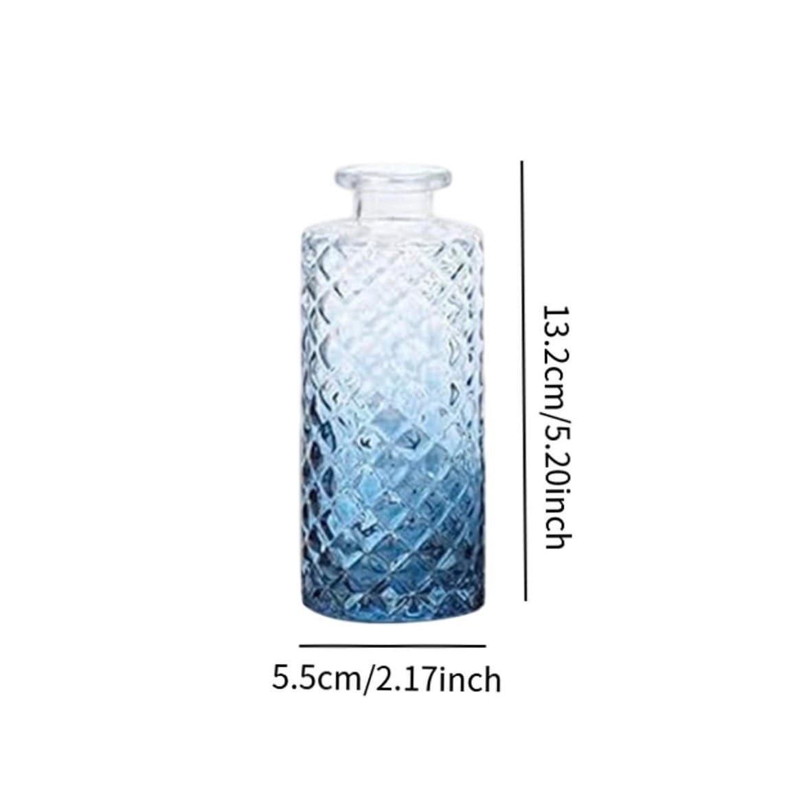 Set of 9 Mini Blue Glass Bud Vases for Table Decor Centerpieces - Thumbnail 2