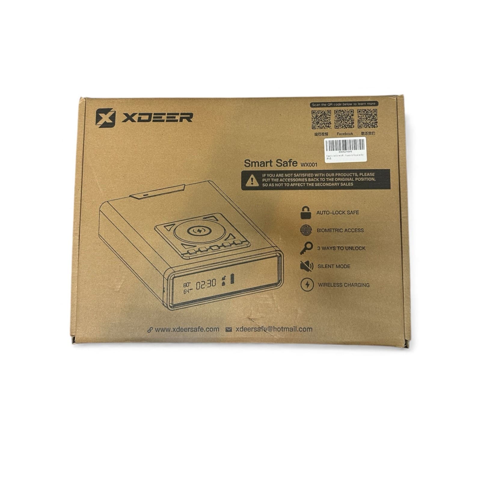 XDeer WX001 Biometric Pistol Safe Quick Access Fingerprint Keypad Lock Case - Thumbnail 8
