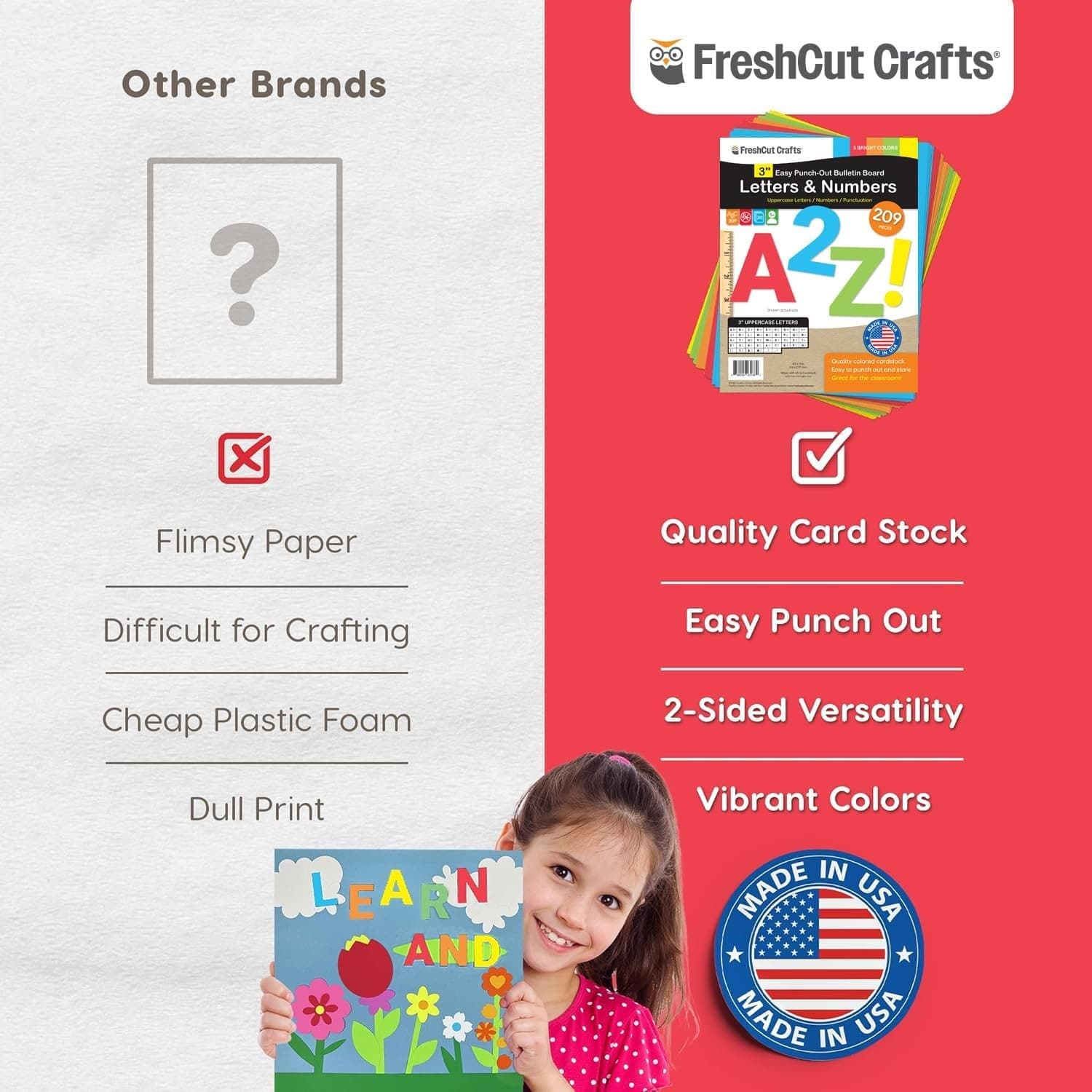209pcs 3" Bulletin Board Letters Numbers Uppercase Cardstock Punch Out USA - Thumbnail 4