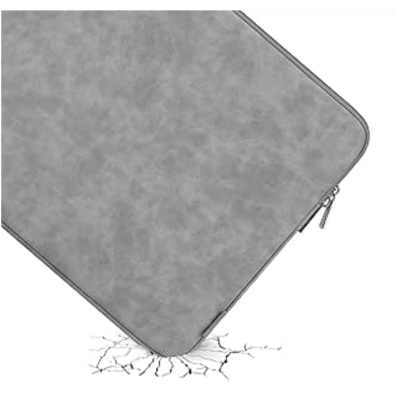 15.6 Laptop Sleeve Water Resistant Padded Carrying Case Soft Cover Grey - Thumbnail 8