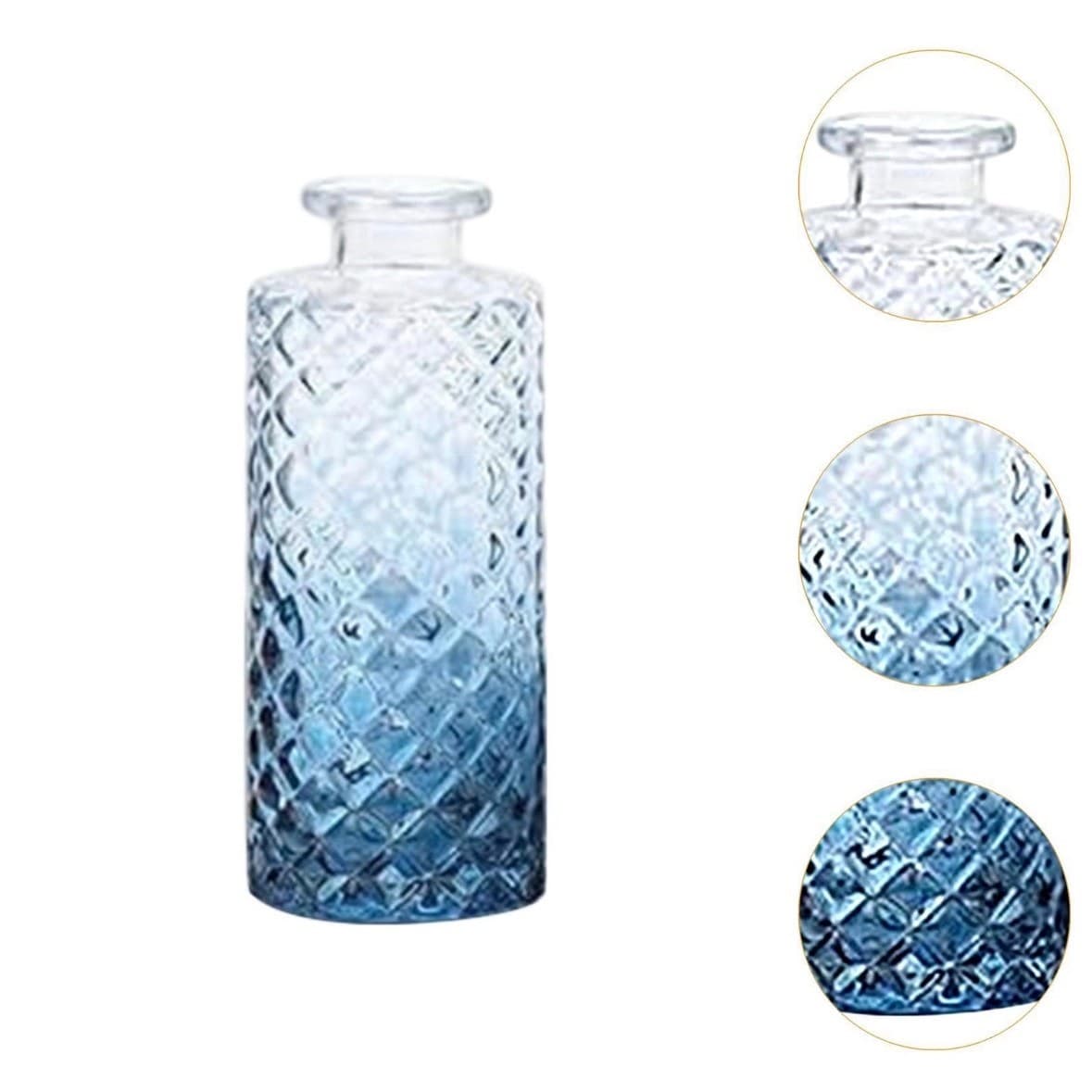 Set of 9 Mini Blue Glass Bud Vases for Table Decor Centerpieces - Thumbnail 3