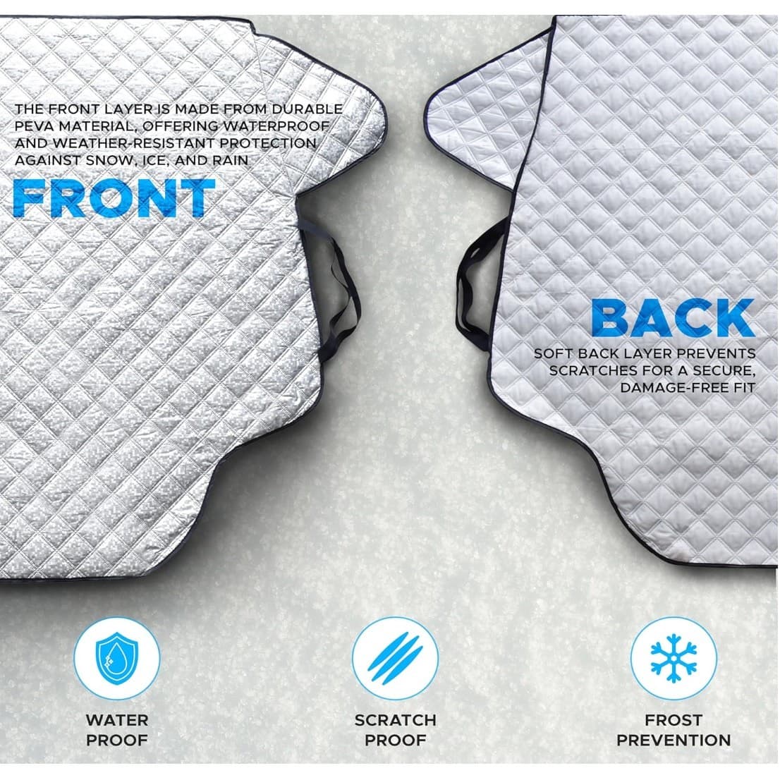 Car Windshield Winter Cover Snow Ice Frost Magnetic PEVA 62x48 Universal - Thumbnail 5