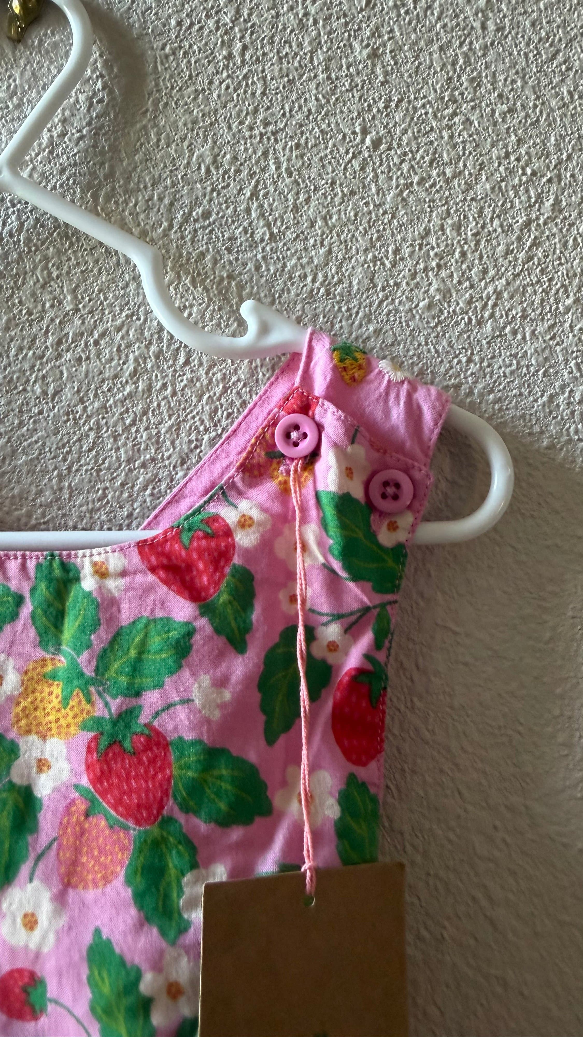Mini Boden Girls Strawberry Print Dress 3-4Y - Thumbnail 2