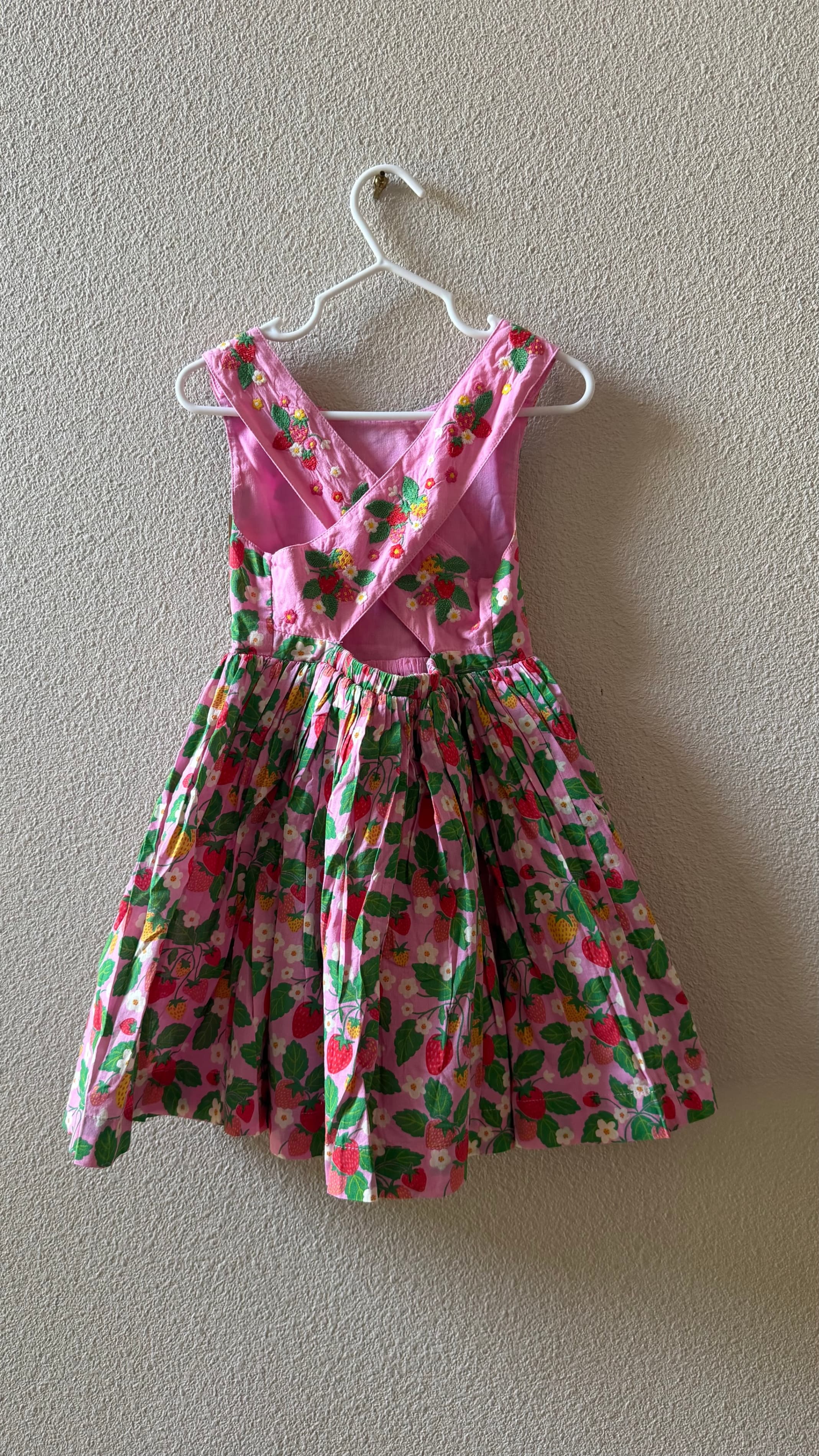 Mini Boden Girls Strawberry Print Dress 3-4Y - Thumbnail 3