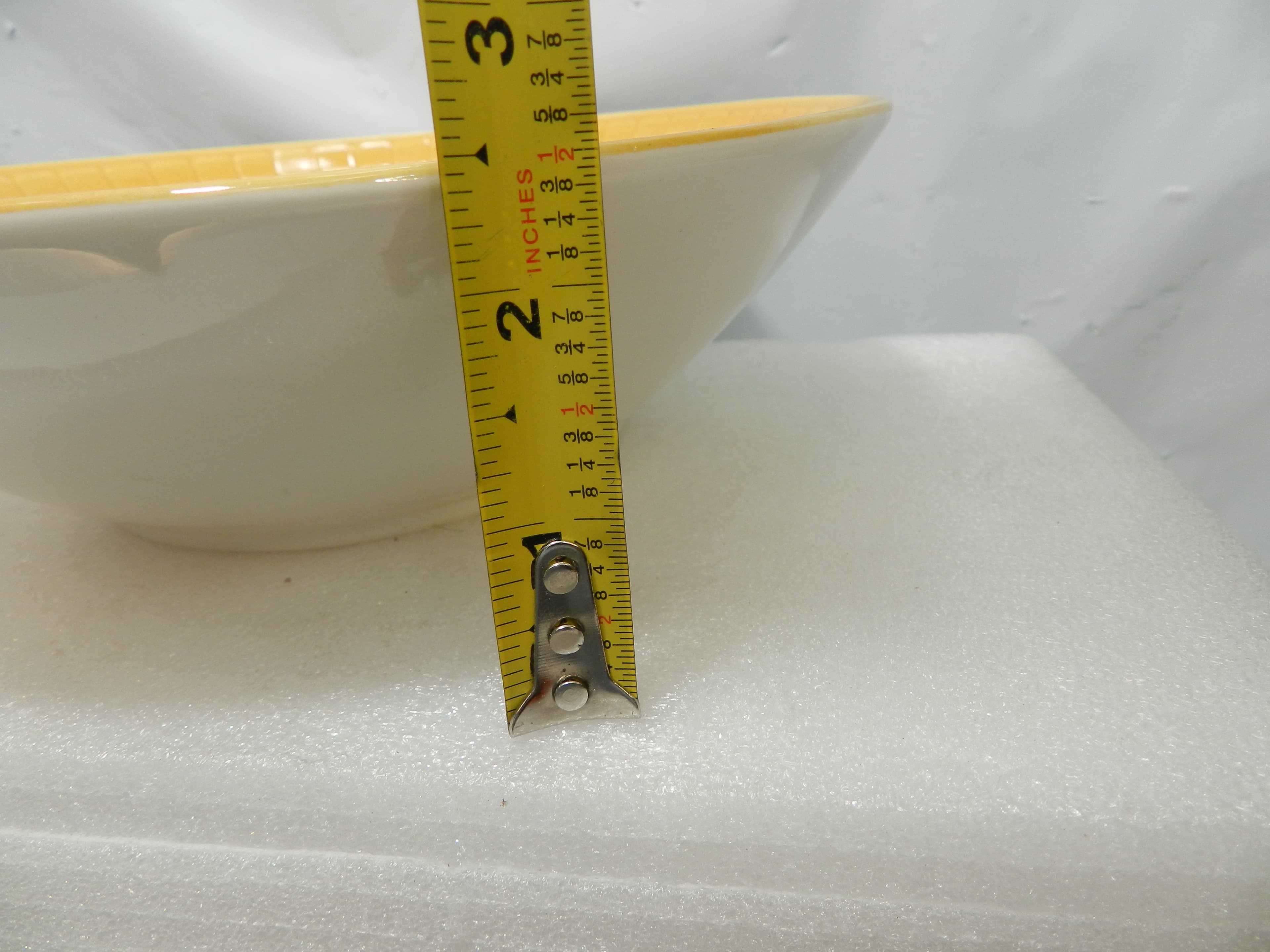 VTG Eternal Stone Ceramic Vegetable Serving Bowl Yellow/Brown Alicia 4734 (P48J) - Thumbnail 7