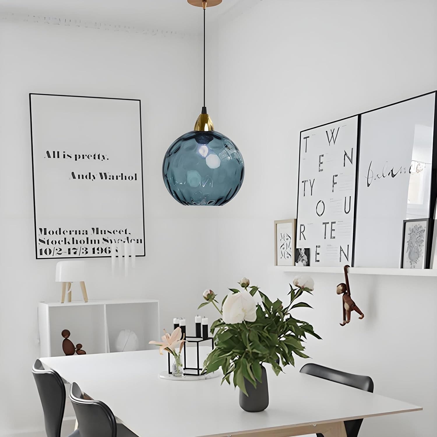 Modern Glass Pendant Light Globe Hanging Ceiling E26 Lamp Kitchen Island Decor - Thumbnail 7