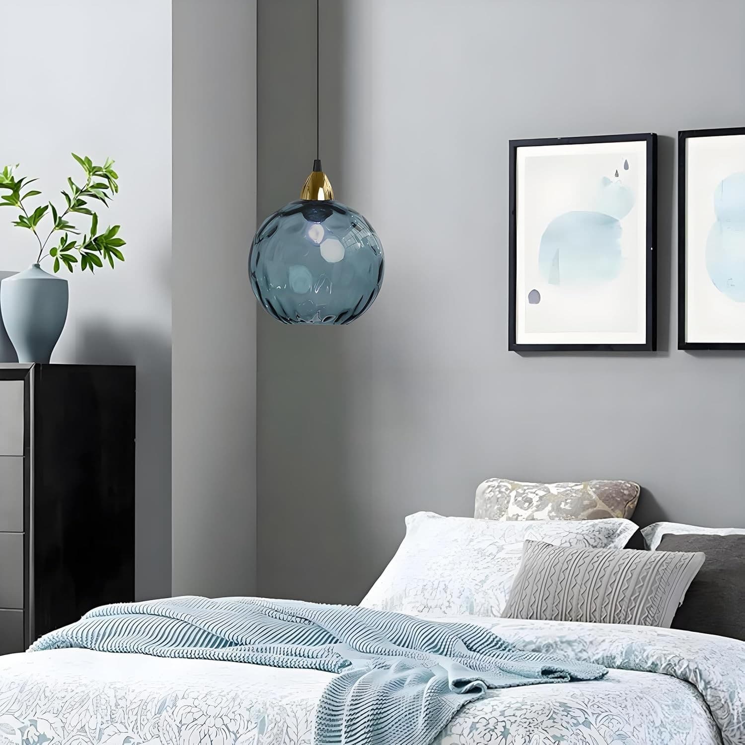 Modern Glass Pendant Light Globe Hanging Ceiling E26 Lamp Kitchen Island Decor - Thumbnail 8