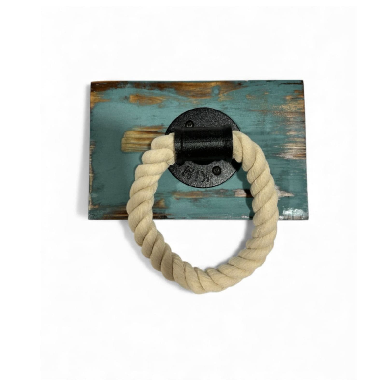 Rustic Industrial Bathroom Accessory Set Toilet Paper w Shelf, Hooks & Rope Ring - Thumbnail 6