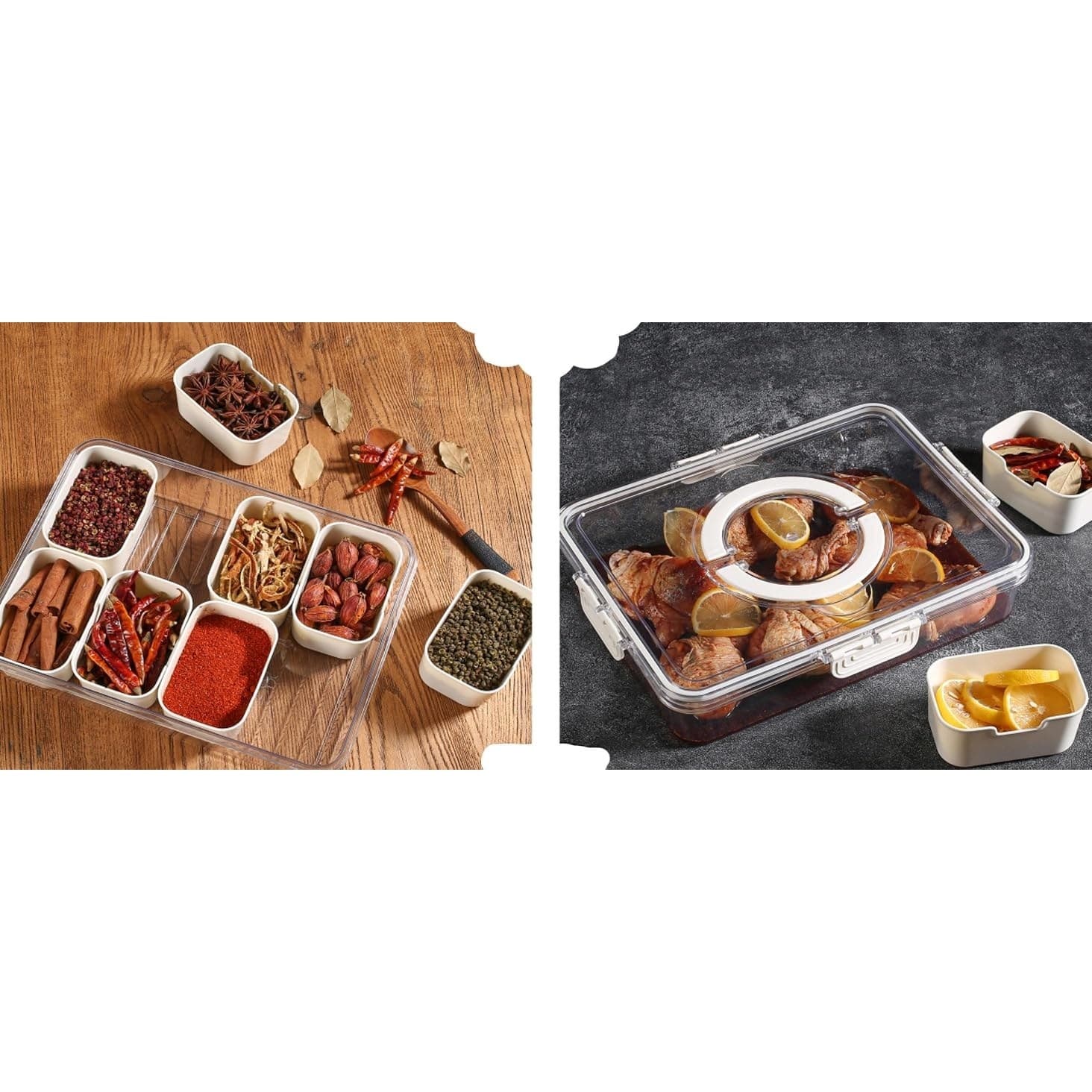 Snackle Box Container 8-Compartment Food Storage Tray with Lid & Handle Organize - Thumbnail 5