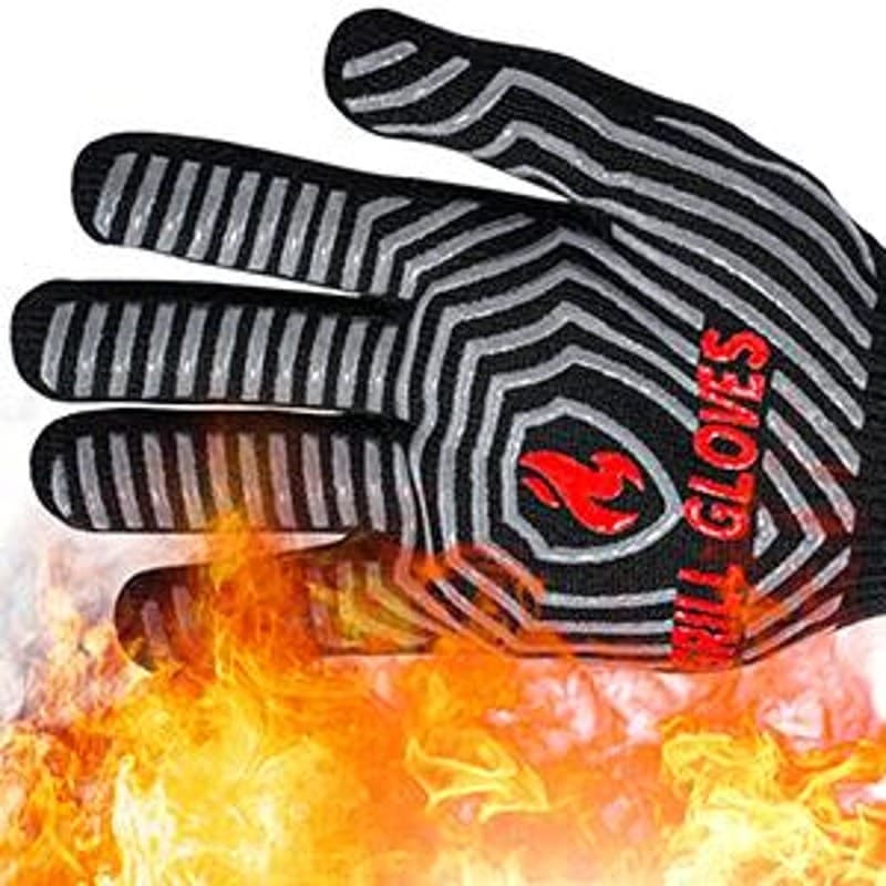 BBQ Grill Gloves Heat Resistant 1472°F Non-Slip Silicone Cooking Oven Mitts - Thumbnail 3