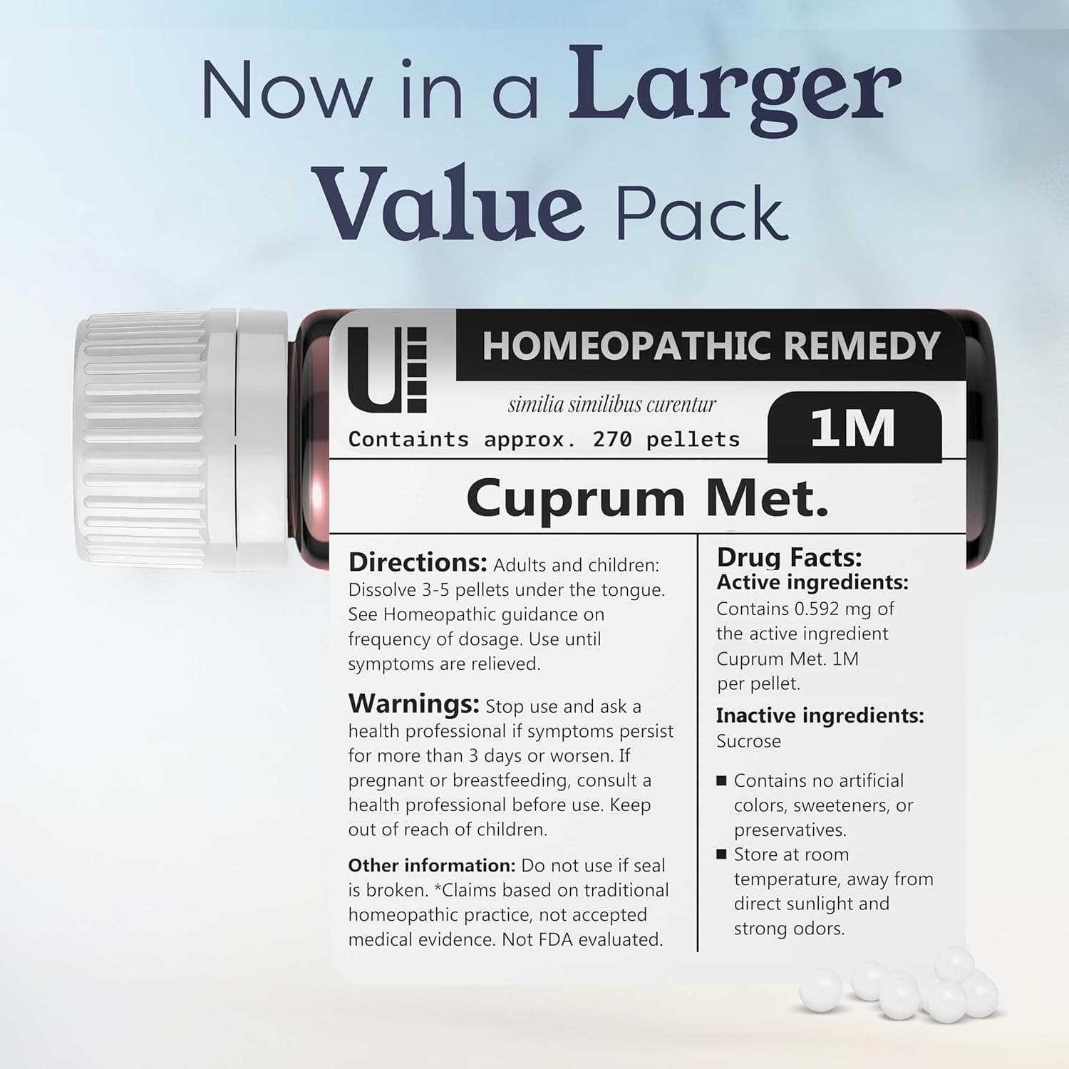 Cuprum Metallicum 1M Homeopathic Remedy 270 Pellets Lactose Free Natural - Thumbnail 6