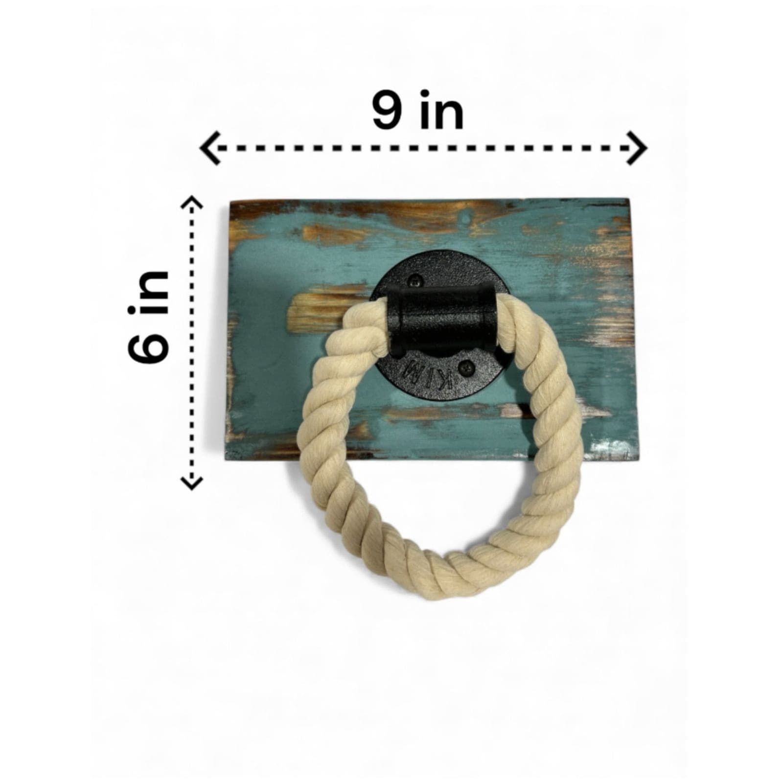 Rustic Industrial Bathroom Accessory Set Toilet Paper w Shelf, Hooks & Rope Ring - Thumbnail 11