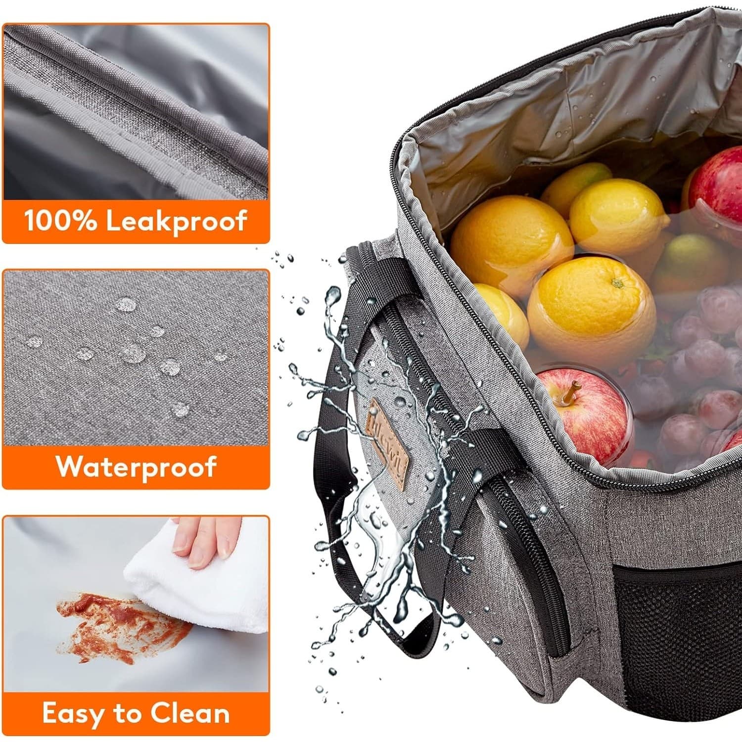 Large Lunch Bag 15L Insulated Cooler Tote Leakproof Thermal for Men Women - Thumbnail 4