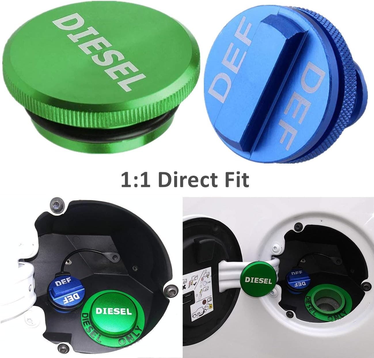 Diesel Fuel & DEF Cap Combo for Dodge Ram 1500 2500 3500 (2013–2019) Magnetic - Thumbnail 5