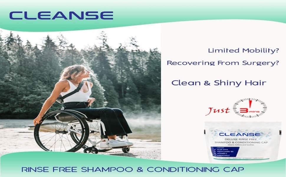 Cleanse Rinse Free Shampoo & Conditioning Cap 5 Pack Waterless No Rinse Hair Was - Thumbnail 7