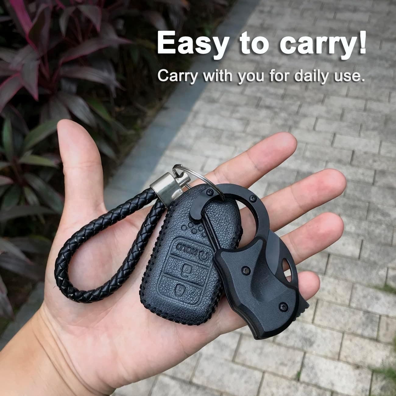 Mini Folding Pocket Knife Lightweight Hawkbill Blade with Carabiner Keychain - Thumbnail 6