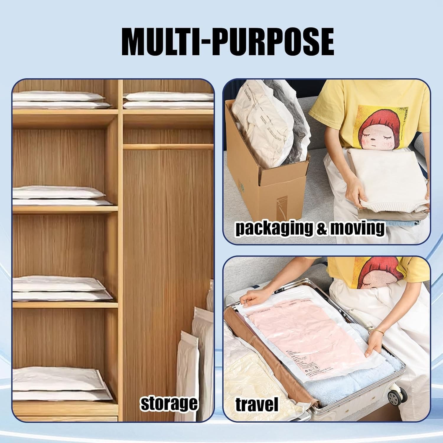 10 Pack Small Vacuum Storage Bags w Hand Pump Space Saver for Clothes Bedding - Thumbnail 9