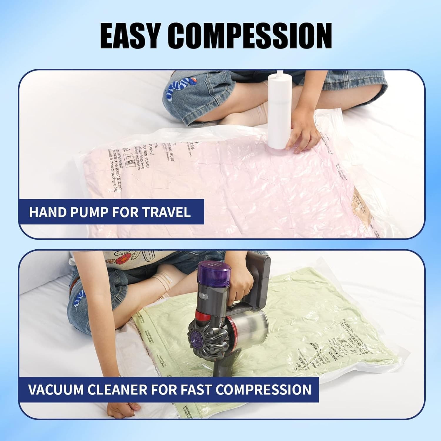 10 Pack Small Vacuum Storage Bags w Hand Pump Space Saver for Clothes Bedding - Thumbnail 7