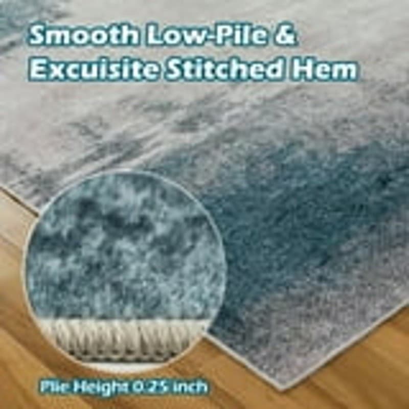 5x7 Washable Area Rug Modern Abstract Non Slip Low Pile Living Room Bedroom - Thumbnail 3