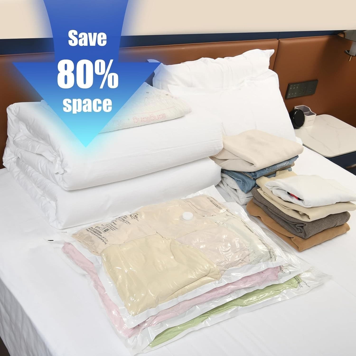 10 Pack Small Vacuum Storage Bags w Hand Pump Space Saver for Clothes Bedding - Thumbnail 5