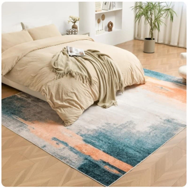 5x7 Washable Area Rug Modern Abstract Non Slip Low Pile Living Room Bedroom - Thumbnail 7